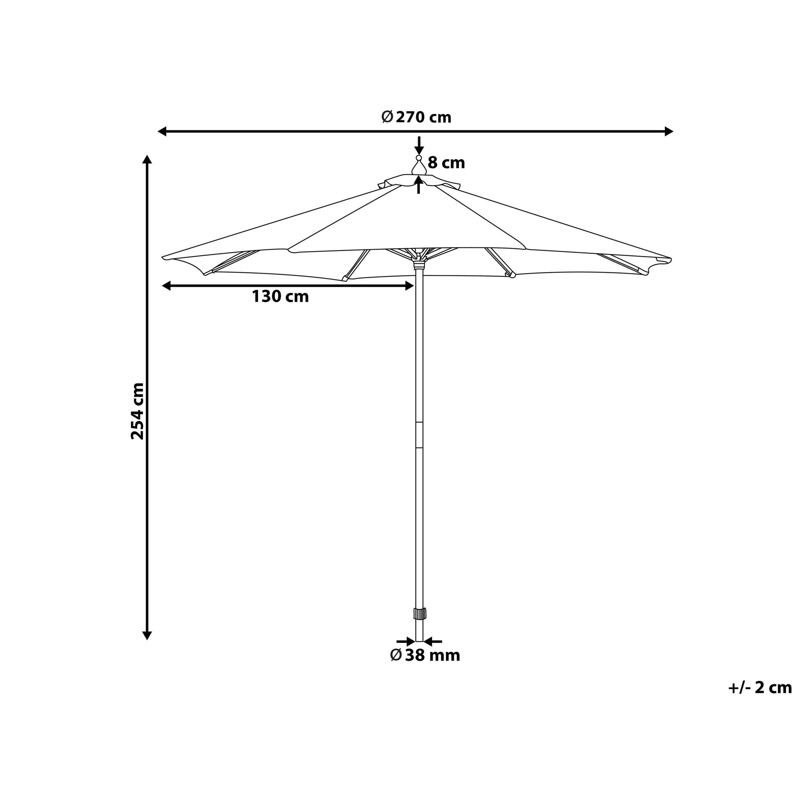 Beliani - Grand parasol pour terrasse ou jardin avec toile en tissu beige sable - Image 3