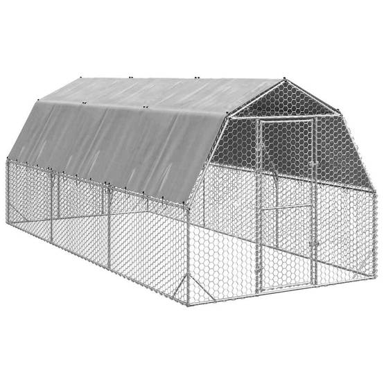 Poulailler acier argent 2,5 x 6 x 2,25 m - Prolenta premium p3285.4 - Image 2
