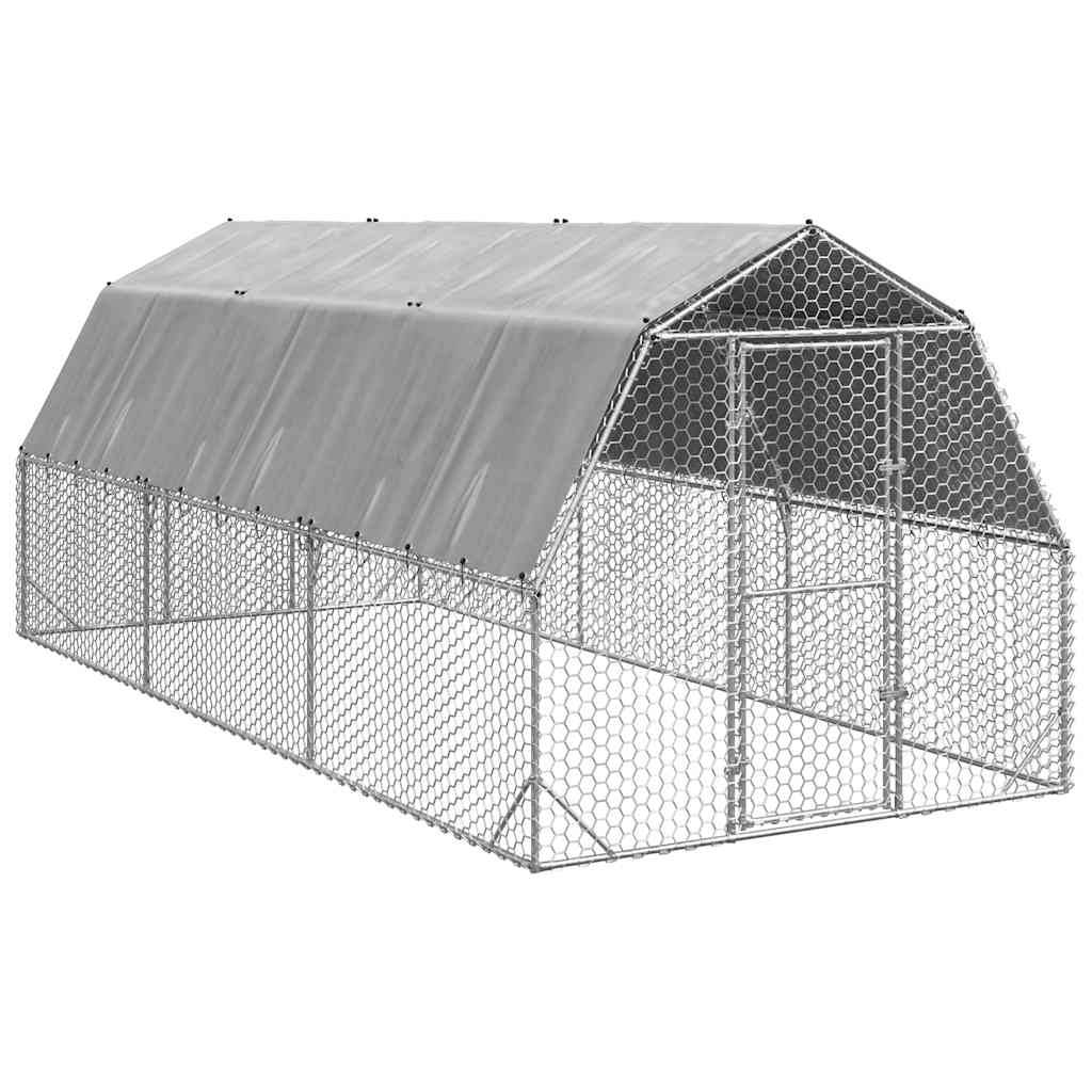 Poulailler acier argent  2,5 x 6 x 2,25 m  - Prolenta premium p3285.4 - Image 2