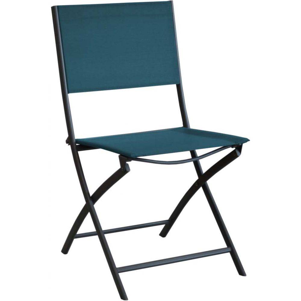 Alize - Chaise pliante en acier et toile Dream (Lot de 4) Graphite, bleu - Image 3