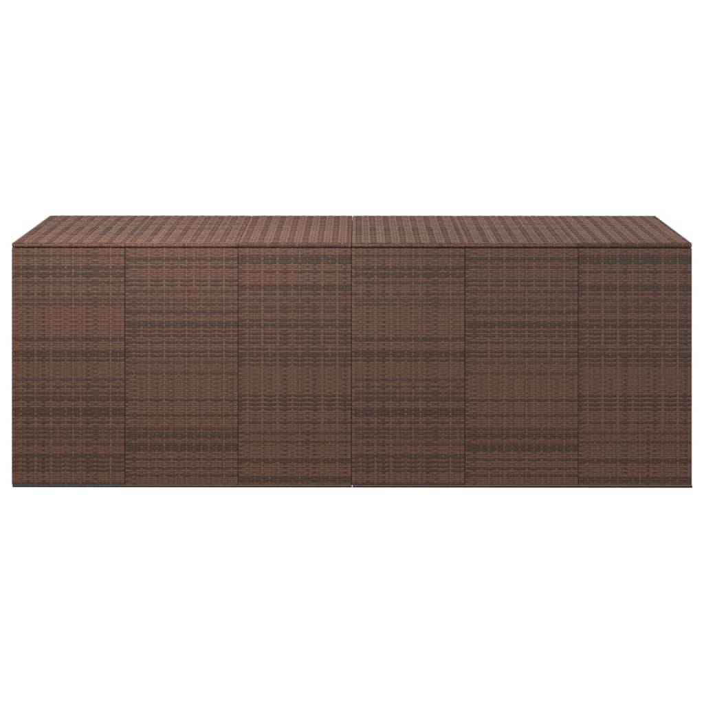 Boîte à coussins jardin résine tressée 291 x 100,5 x 104 cm marron - Image 3