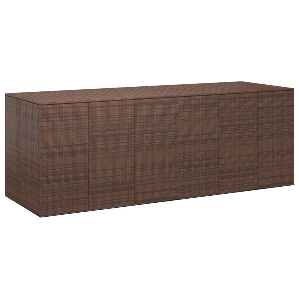Boîte à coussins jardin résine tressée 291 x 100,5 x 104 cm marron - Image 2