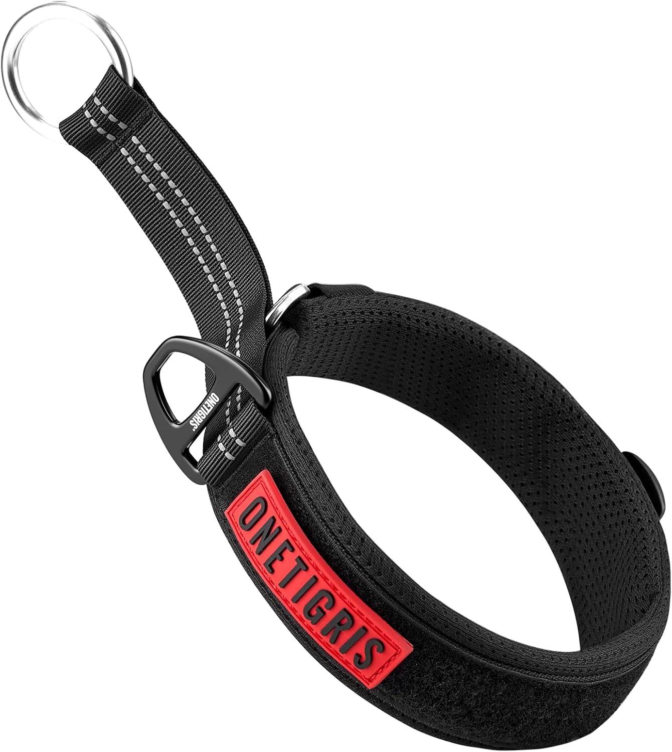 Collier OneTigris Zug-Stopp M noir - large, rembourré, réfléchissant - Image 1