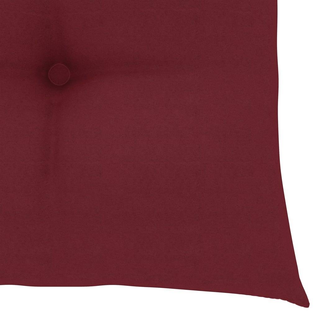 Maison Chic - Lot de 4 Chaises de jardin avec coussins - Chaises d'extérieur - Fauteuils de jardin rouge bordeaux Teck-JU12635 - Image 7