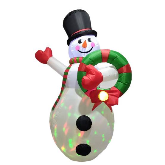 Guirlande lumineuse gonflable de Noël de 1,8 m, bonhomme de neige gonflable coloré, décoration de pelouse extérieure d'hiver à LED - Image 6
