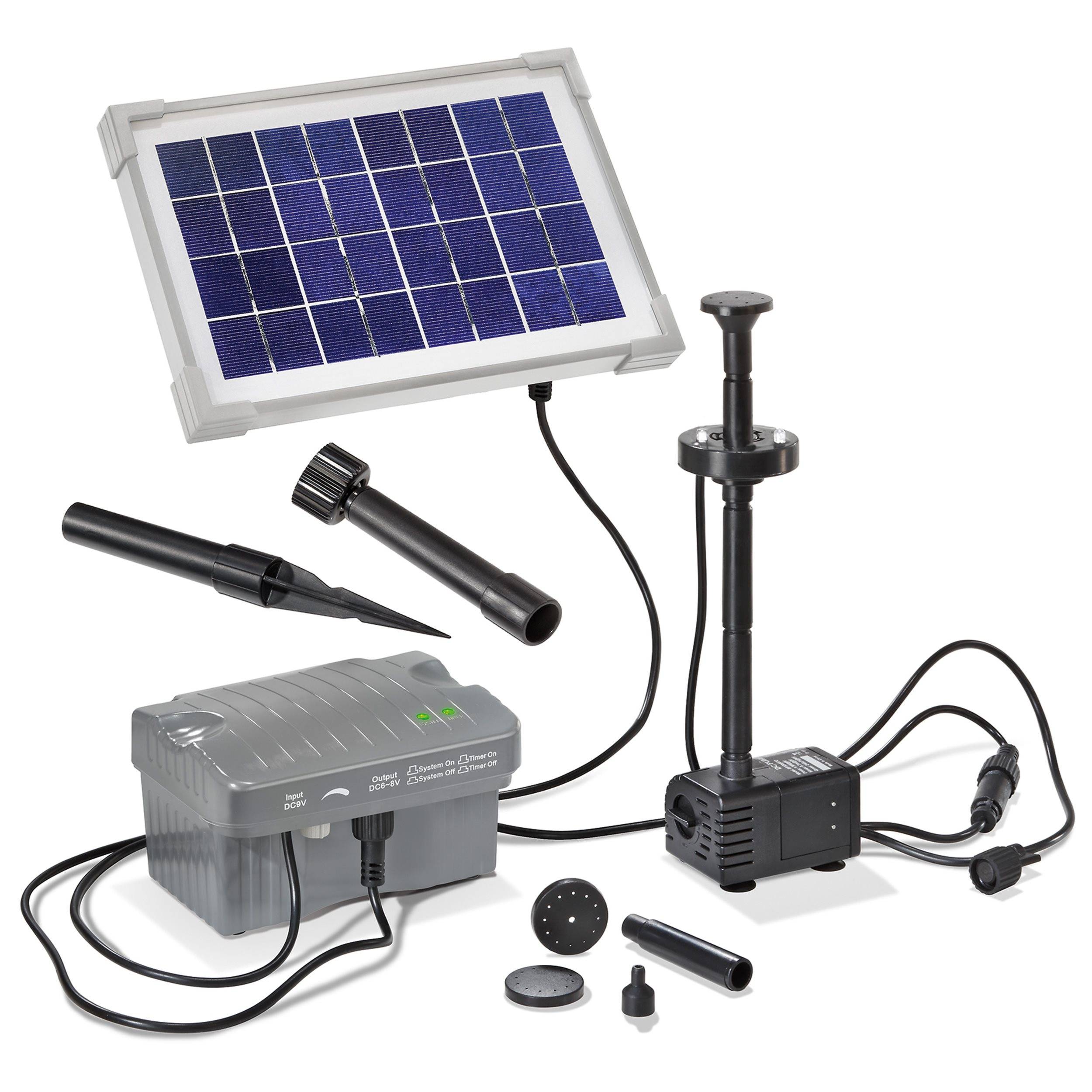 Kit pompe de bassin solaire esotec PALERMO 5/330 avec boîtier d'accumulateurs et anneau lumineux LED 101775 - Image 1