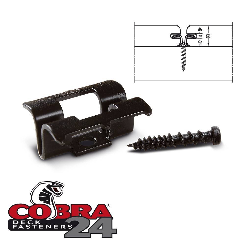 Decklinea - Clip Terrasse Bois COBRA 24 - 90 clips + Vis - Pour Lames en Bois et Bois Composite - Stable, Facile à Poser & Resistant - Image 3