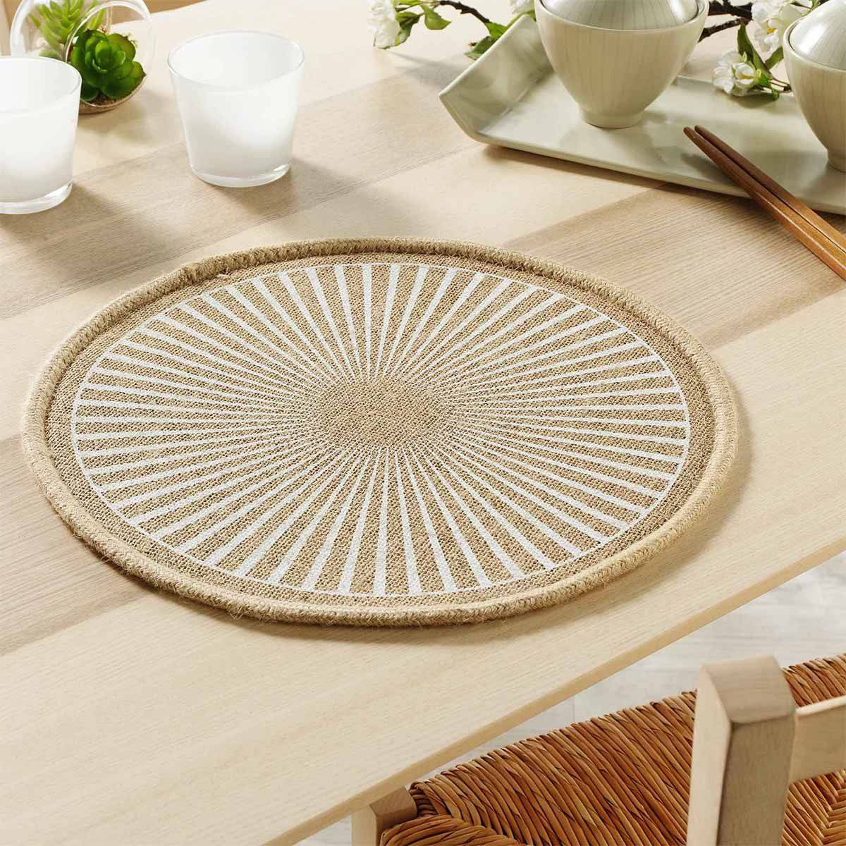 Paris Prix - Set de Table en Jute "Soleimio" 38cm Naturel - Image 4