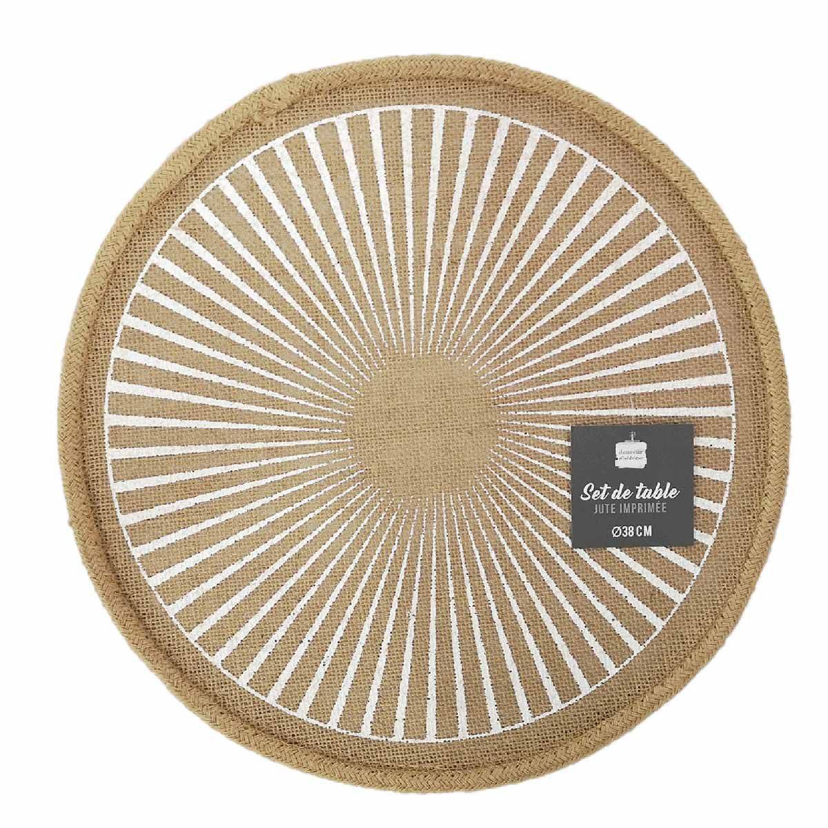 Paris Prix - Set de Table en Jute "Soleimio" 38cm Naturel - Image 3