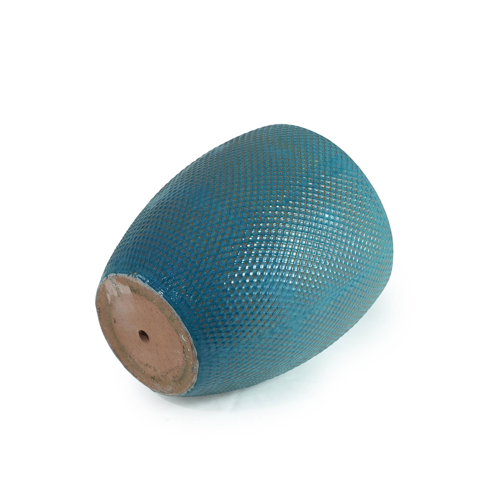 ComfortXL - Grand pot de fleurs céramique Ø46 x H53 cm bleu turquoise jardin terrasse drainage - ComfortXL Outdoor Living - Image 8