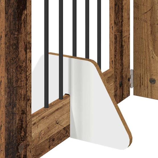 ComfortXL - Barrière chien pliable Bois d'ingénierie Intérieur 2 panneaux Bois ancien 120cm - ComfortXL Outdoor Living - Image 6