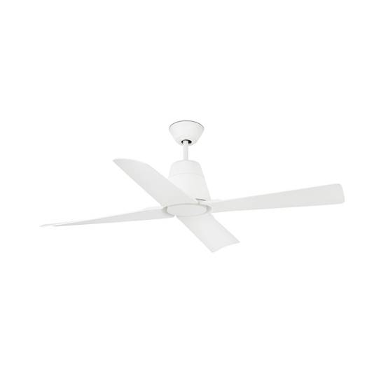 Ventilateur plafond sans lumiere acier blanc Ø130cm 4 pales ABS DC IP44 - Image 2