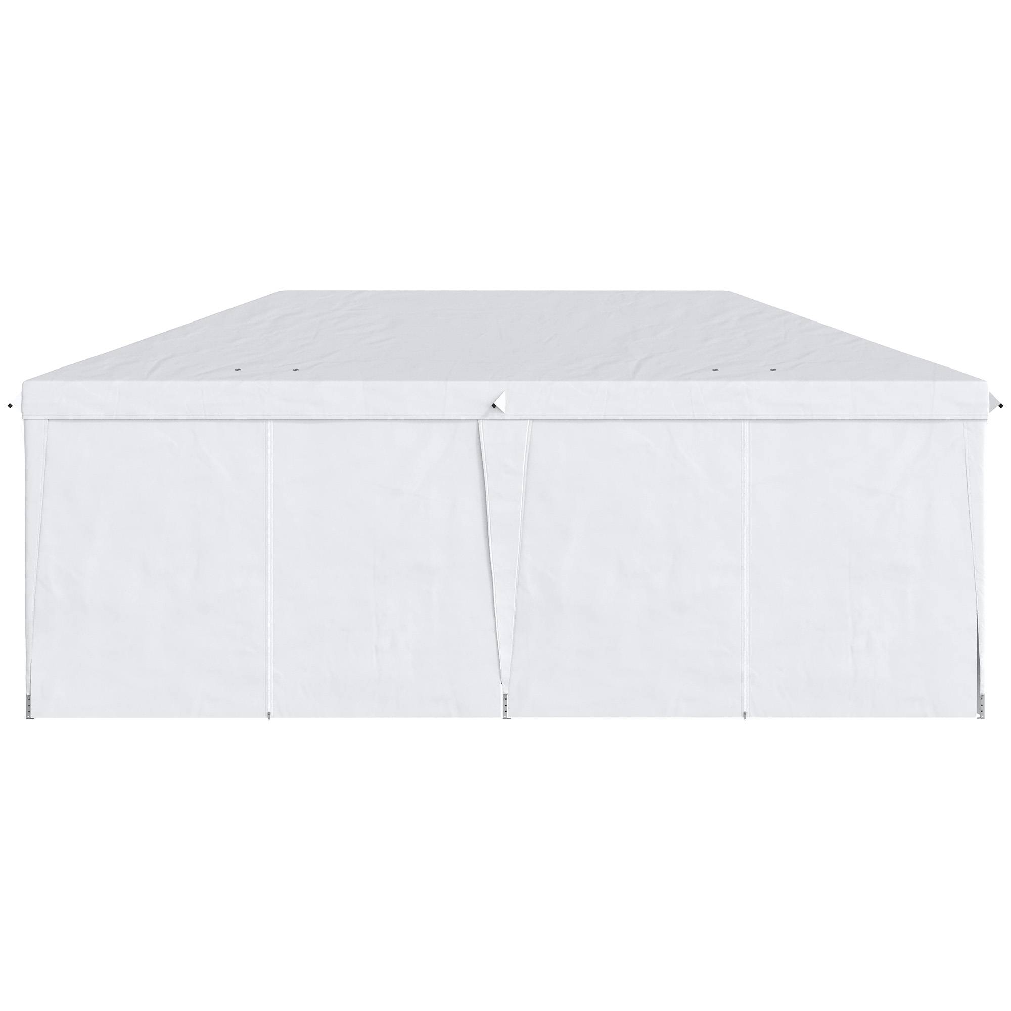 Outsunny - Tonnelle barnum pliante pop-up imperméabilisé 6x3x2.7m 4 parois latérales amovibles 4 fenêtres avec sac de transport blanc - OUTSUNNY - Image 10