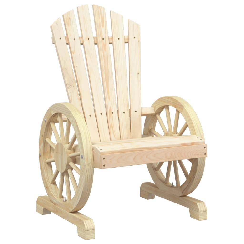 Lot de 4 Chaises Adirondack Bois Sapin Massif, Fauteuils Jardin Ergonomiques et Rustiques, Teinte Naturelle – ComfortXL Outdoor Living - Image 4