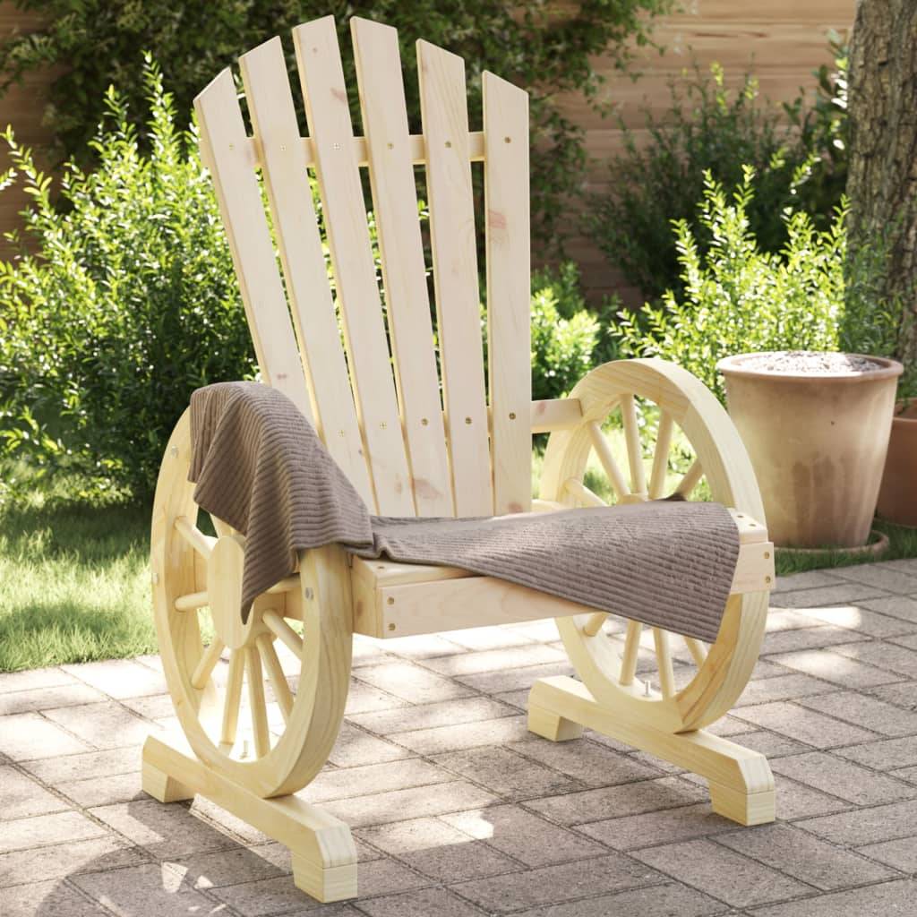 Lot de 4 Chaises Adirondack Bois Sapin Massif, Fauteuils Jardin Ergonomiques et Rustiques, Teinte Naturelle – ComfortXL Outdoor Living - Image 1