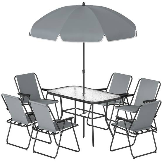 Salon de jardin acier et verres gris 119 x 68 x 70 cm - PANGIVO - Image 2