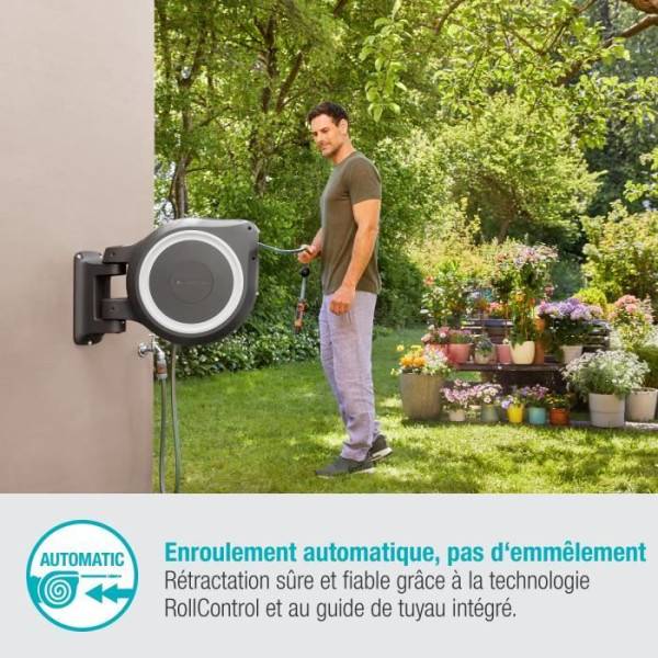 Gardena - Dévidoir automatique mural RollUp M/L 25 m Gardena - Image 4