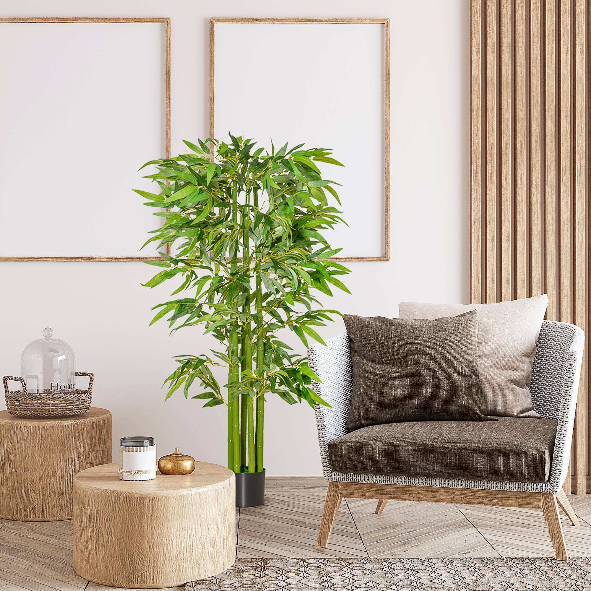 Bambou Artificiel XL 1,60H m 975 Feuilles denses réalistes Pot Inclus Noir Vert - Image 4