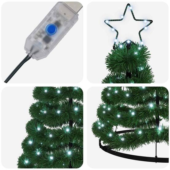 Vidaxl - Sapin de Noël brillant avec LED et socle EKENAS 180 cm 220 LED vidaXL 42055406 - Image 5