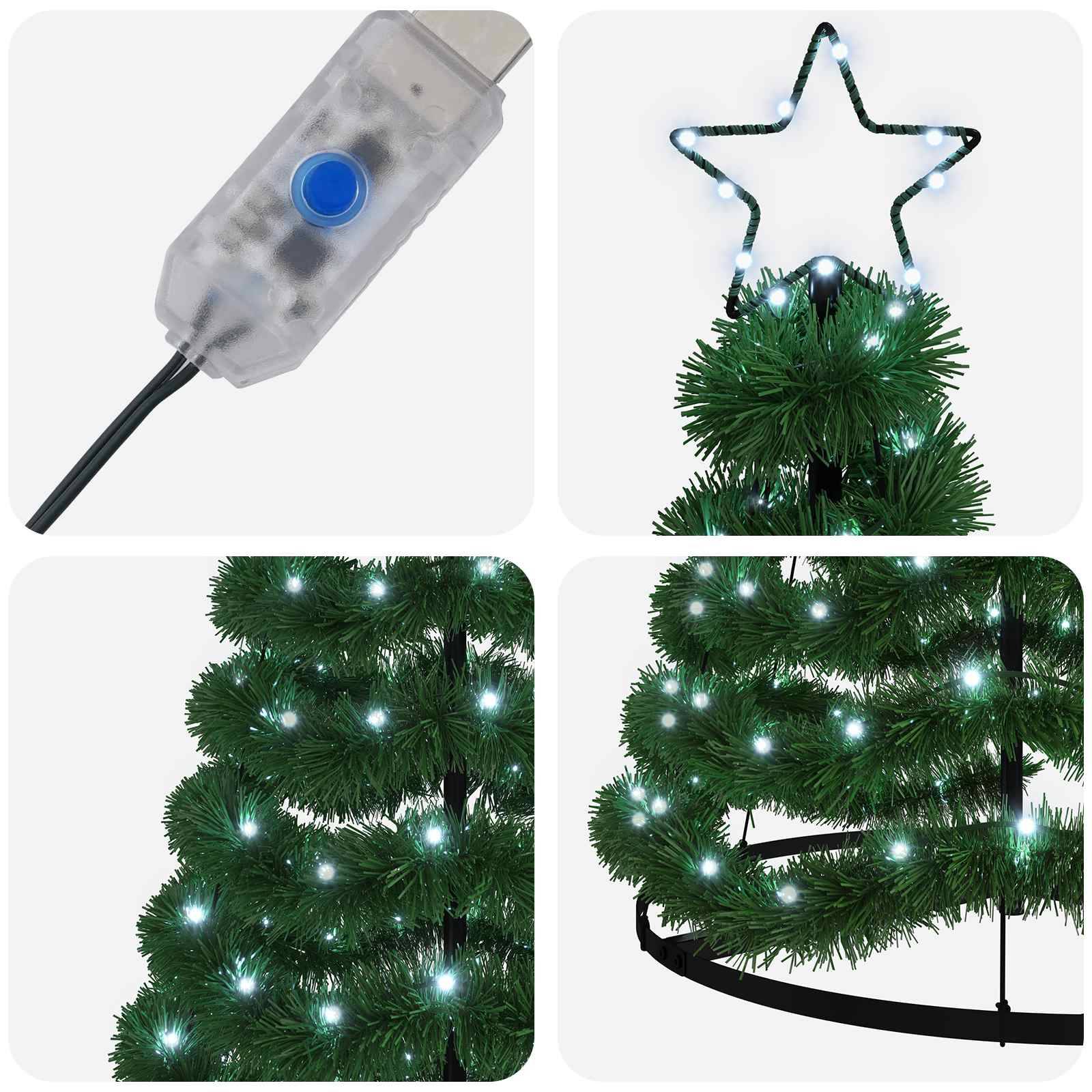 Vidaxl - Sapin de Noël brillant avec LED et socle EKENAS 180 cm 220 LED vidaXL 42055406 - Image 5