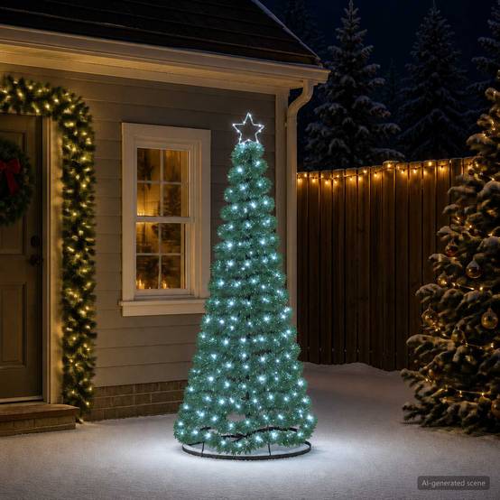 Vidaxl - Sapin de Noël brillant avec LED et socle EKENAS 180 cm 220 LED vidaXL 42055406 - Image 1