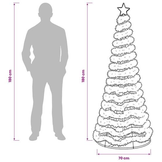 Vidaxl - Sapin de Noël brillant avec LED et socle EKENAS 180 cm 220 LED vidaXL 42055406 - Image 3