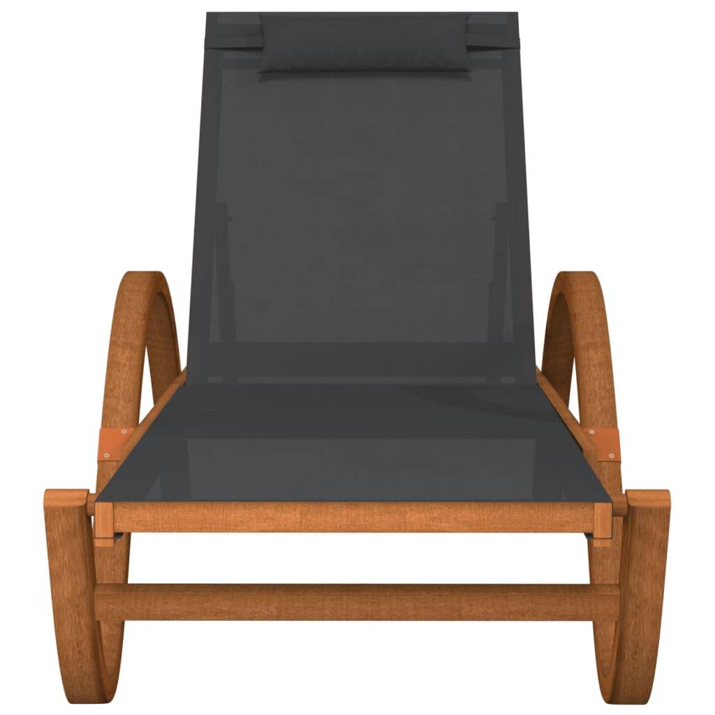 Vidaxl - Chaise longue avec coussin gris textilène/bois massif peuplier vidaXL 363476 - Image 8