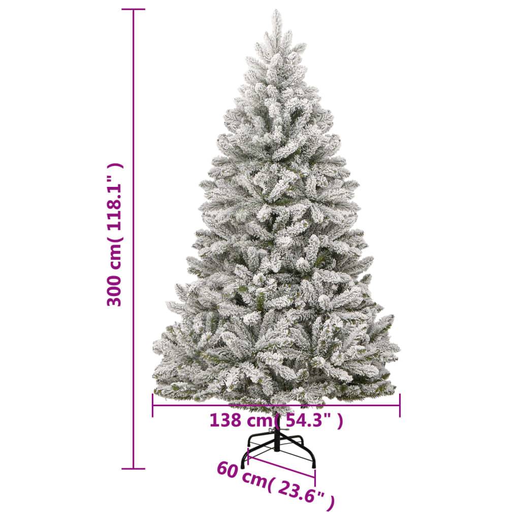 ComfortXL - Sapin de Noël artificiel floqué PVC très grande taille intérieur Blanc 300 cm – ComfortXL Outdoor Living - Image 9