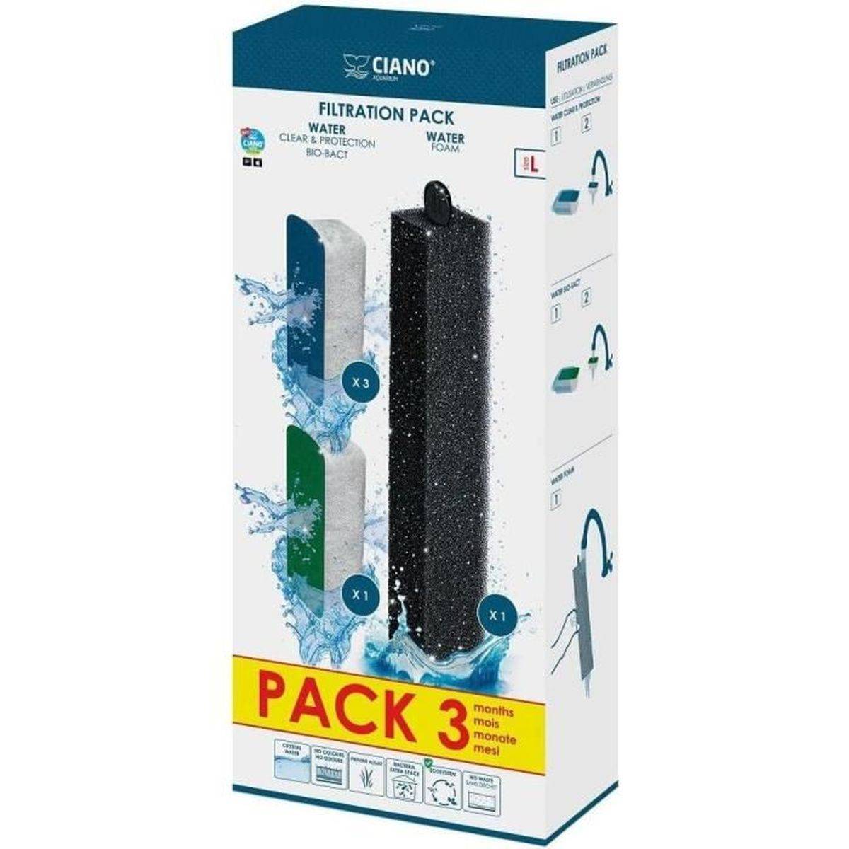 Ciano - Pack de cartouches de filtration Ciano Taille L pour CFBIO150 et aquariums eau douce - 3 mois - CIANO - Image 1