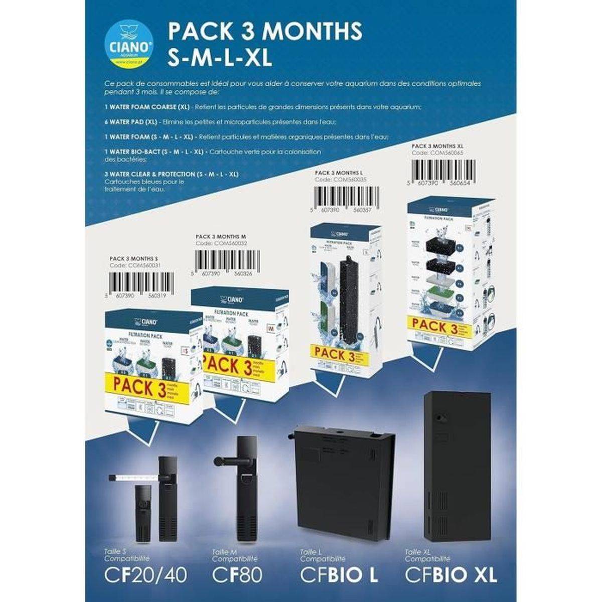 Ciano - Pack de cartouches de filtration Ciano Taille L pour CFBIO150 et aquariums eau douce - 3 mois - CIANO - Image 2
