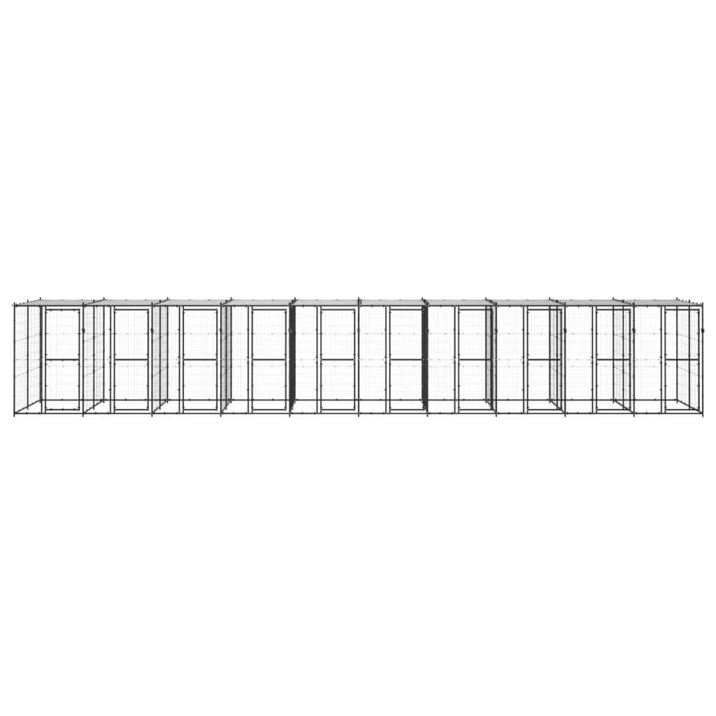 Helloshop26 - Chenil extérieur cage enclos parc animaux chien extérieur acier avec toit 24,2 m² - Image 3