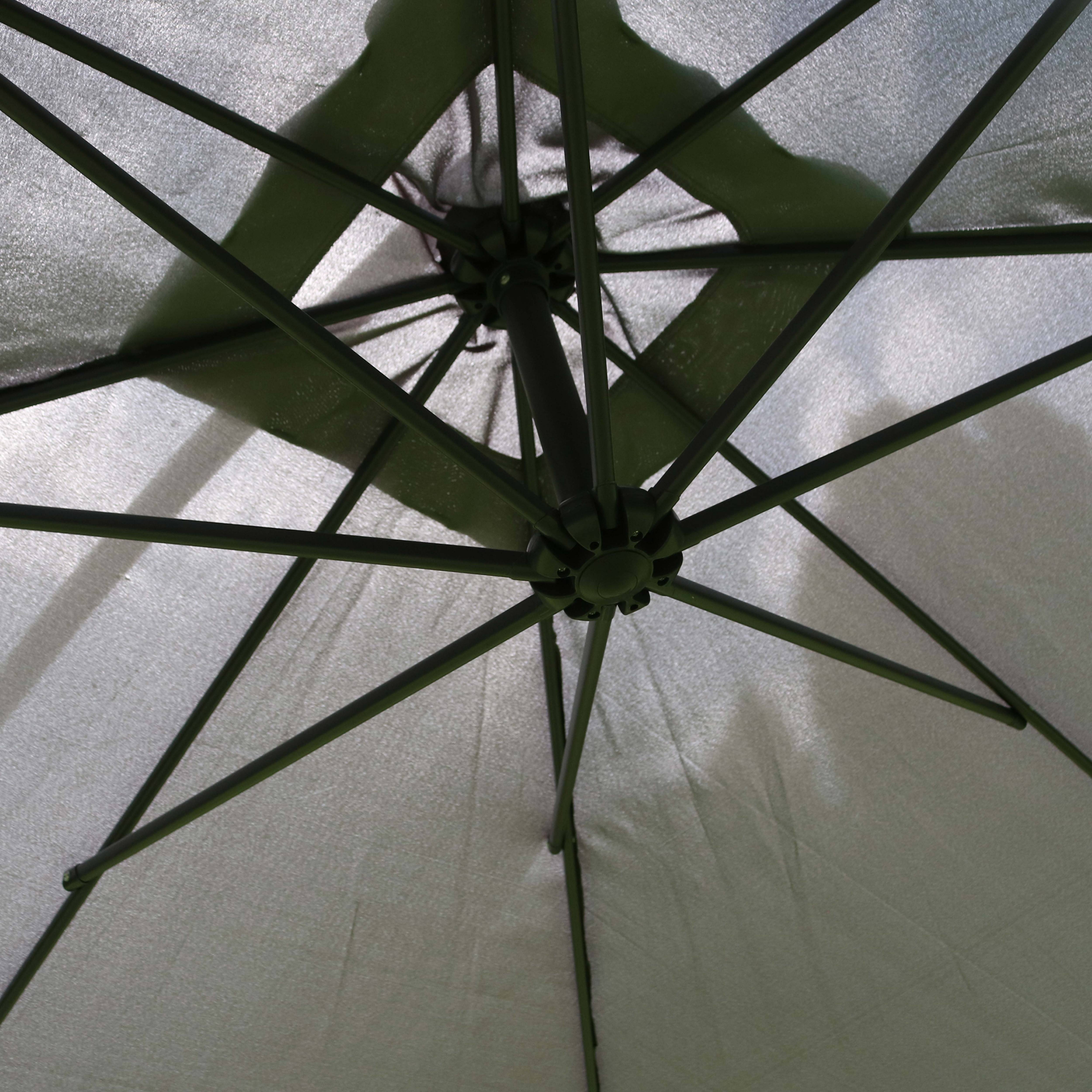 Oviala - Parasol déporté 3x3m et 4 dalles à remplir acier gris Genova - Oviala - Image 3