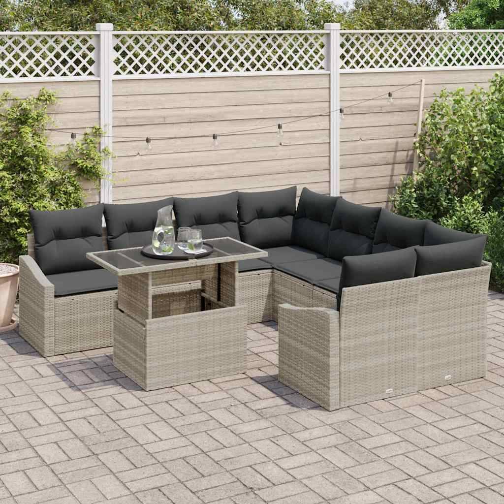 ComfortXL - Lounge d'Extérieur Gris Clair 9 Pièces avec Fauteuils Design Épuré pour Salon de Jardin Tendance – ComfortXL Outdoor Living - Image 3