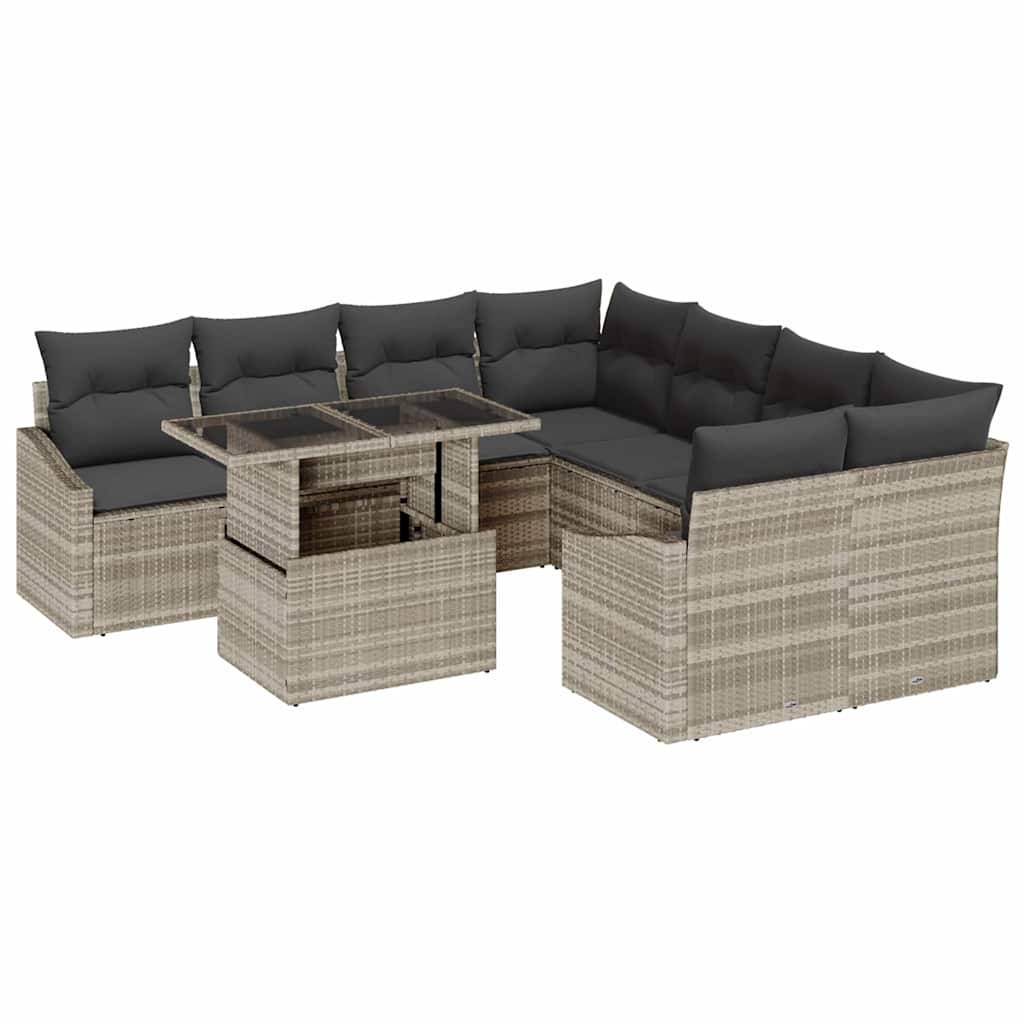 ComfortXL - Lounge d'Extérieur Gris Clair 9 Pièces avec Fauteuils Design Épuré pour Salon de Jardin Tendance – ComfortXL Outdoor Living - Image 2