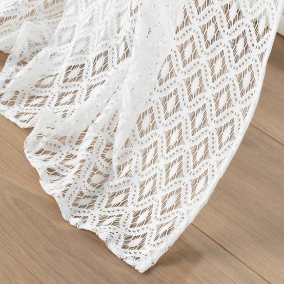 Rideau Voilage à Œillets Maille "Odilia" 140x240cm Blanc - Image 3