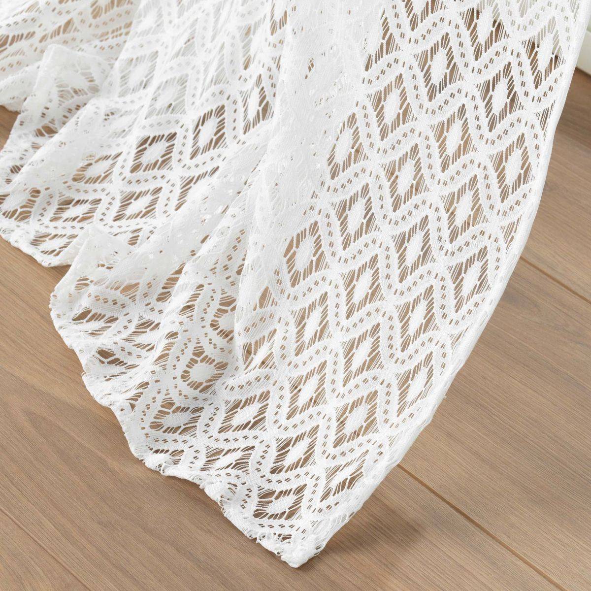 Rideau Voilage à Œillets Maille "Odilia" 140x240cm Blanc - Image 3