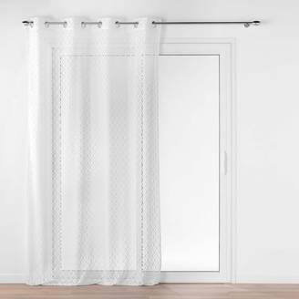 Rideau Voilage à Œillets Maille "Odilia" 140x240cm Blanc