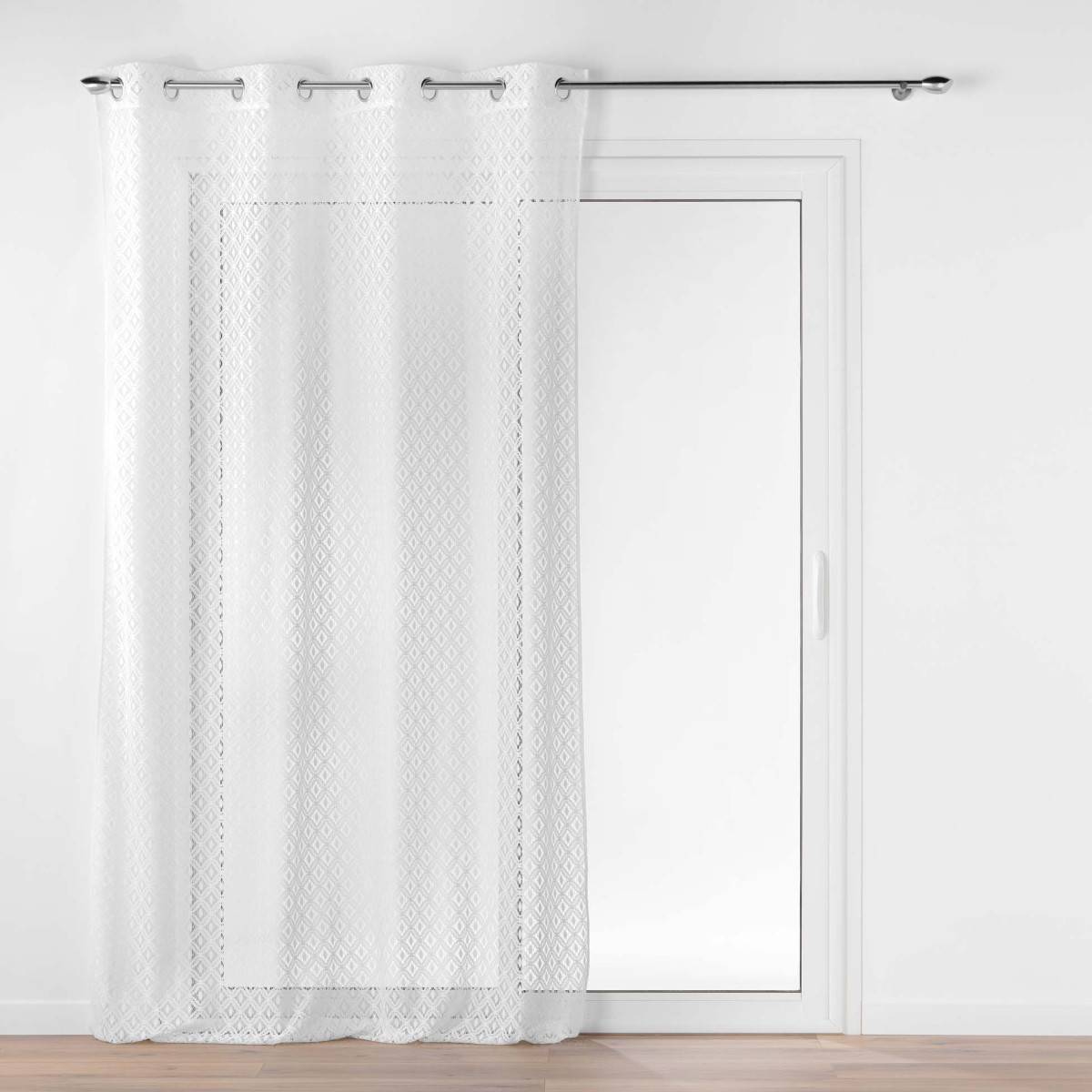 Rideau Voilage à Œillets Maille "Odilia" 140x240cm Blanc