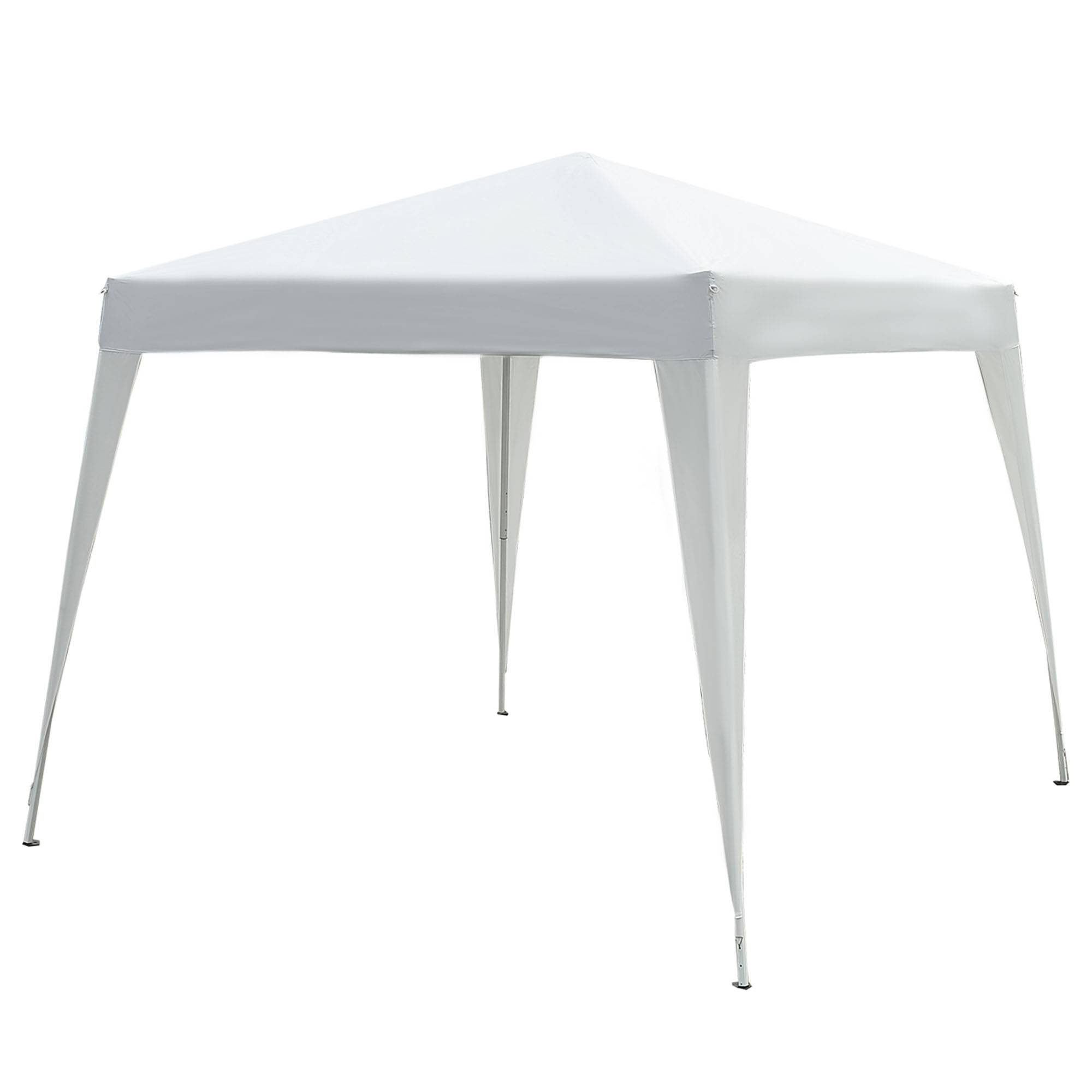 Tente pliante 2,4 x 2,4 m, tonnelle de jardin imperméable, montage instantané, structure en acier et toile Oxford, blanche. - Image 2