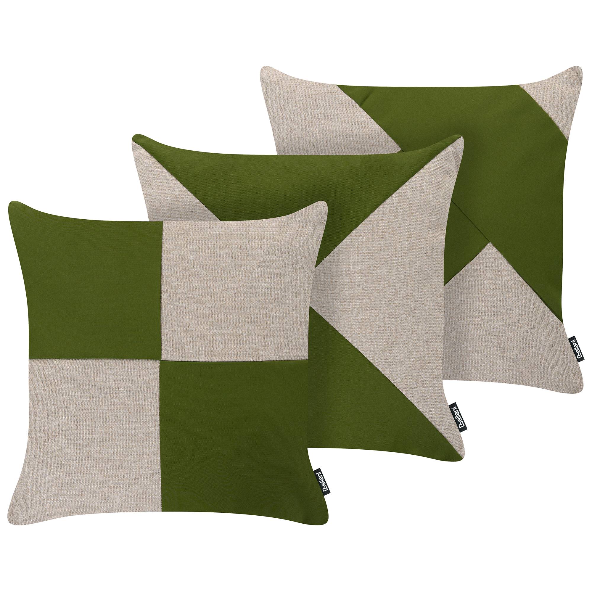 Beliani - Coussin d'extérieur Oléfine Beige/vert ALETRIS - 45x45x10- Beliani - Image 2