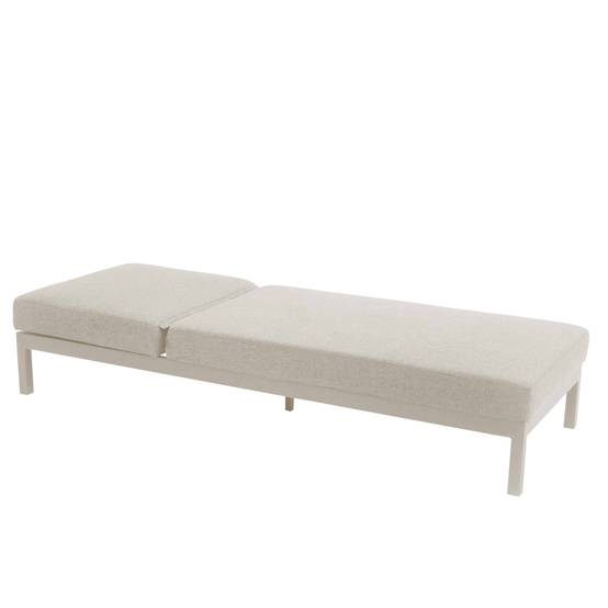 Oviala - Lot de 2 bains de soleil inclinable en aluminium crème Galapagos - Oviala - Image 4