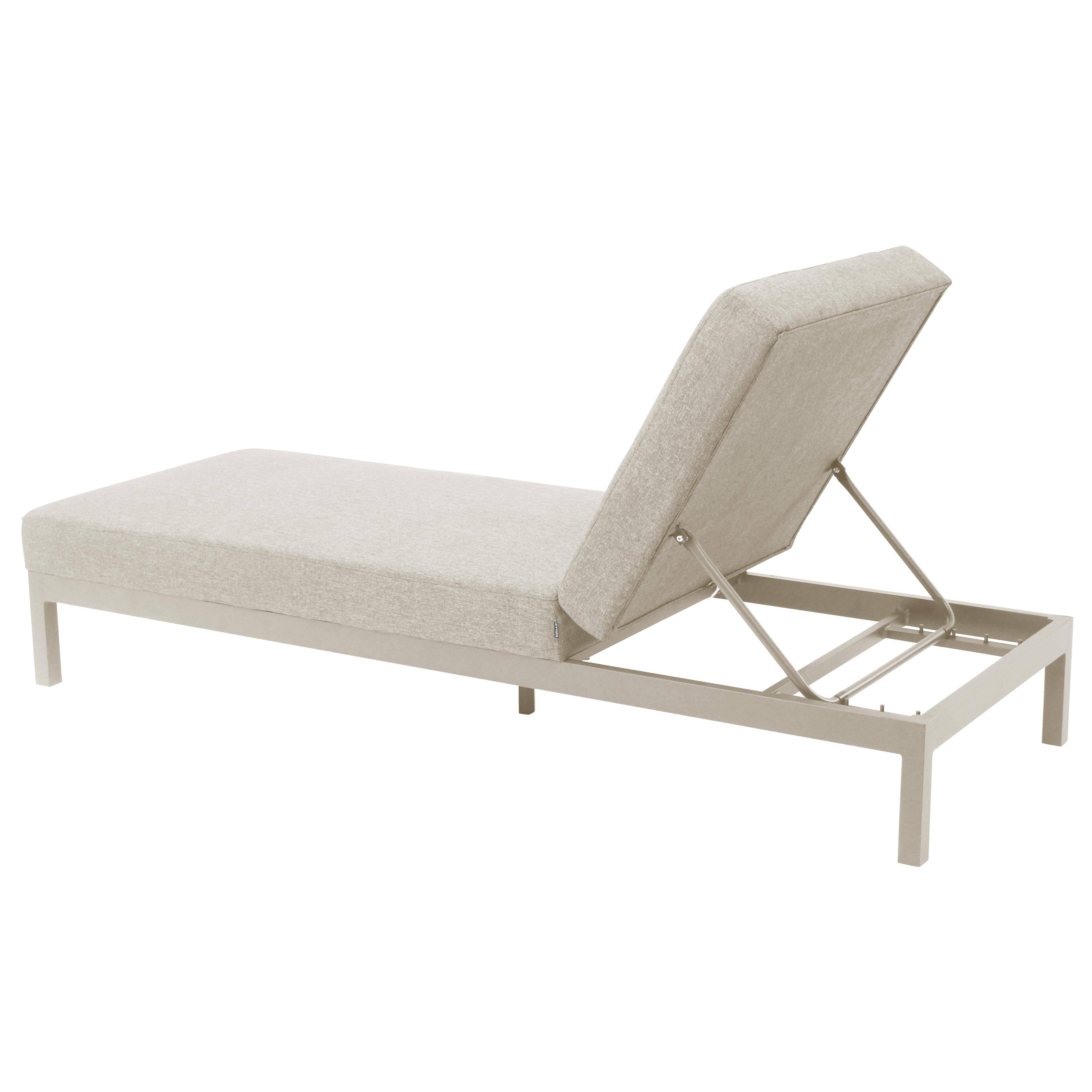 Oviala - Lot de 2 bains de soleil inclinable en aluminium crème Galapagos - Oviala - Image 5