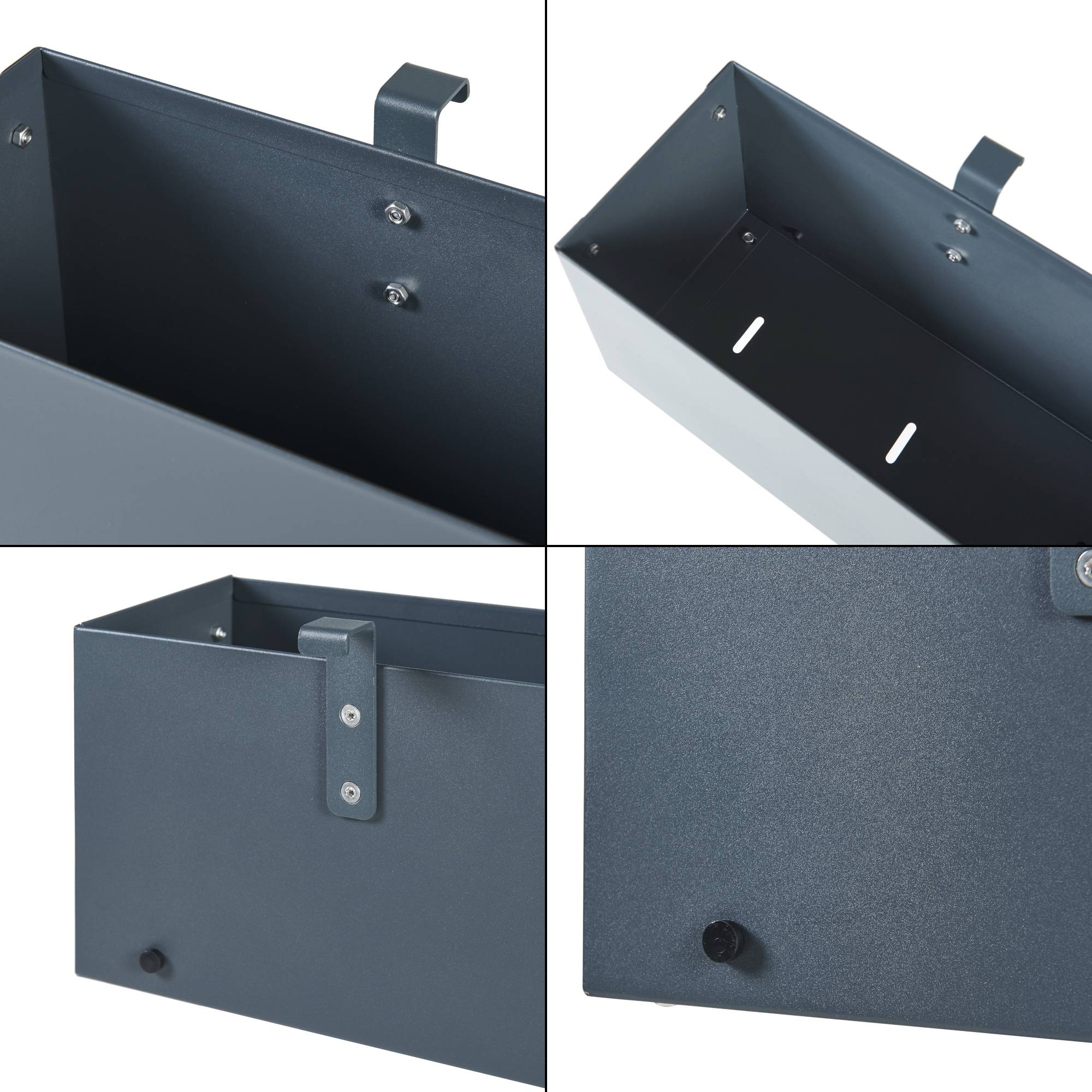 Jardinière suspendue Achtkarspelen acier galvanisé 50 x 12 x 15 cm anthracite [en.casa] - Image 7