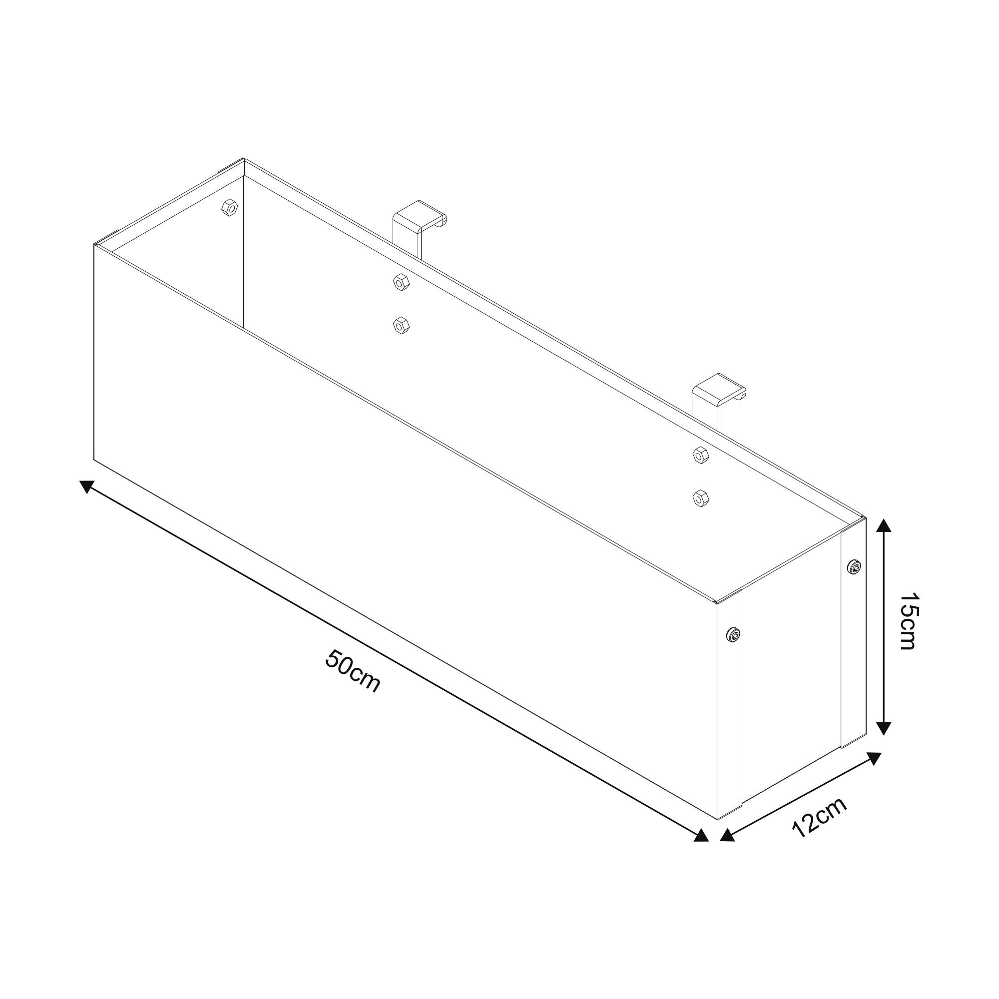 Jardinière suspendue Achtkarspelen acier galvanisé 50 x 12 x 15 cm anthracite [en.casa] - Image 5