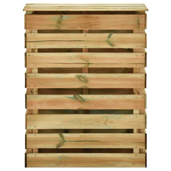 Composteur de jardin bois de pin vert 80 x 50 x 100 cm, poids:15kg - PANGIVO - Image 3