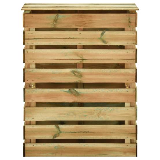 Composteur de jardin bois de pin vert 80 x 50 x 100 cm, poids:15kg - PANGIVO - Image 4