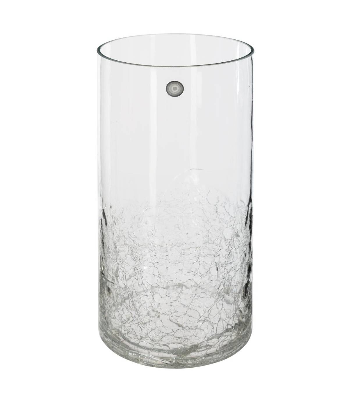 Vase cylindrique en Verre craquelé H 30 cm - Image 1