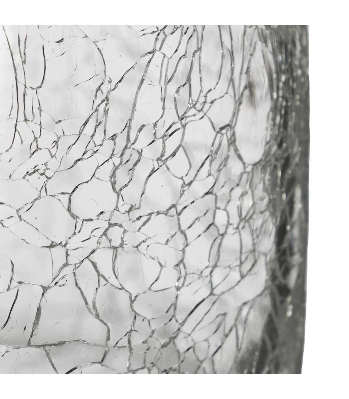 Vase cylindrique en Verre craquelé H 30 cm - Image 2