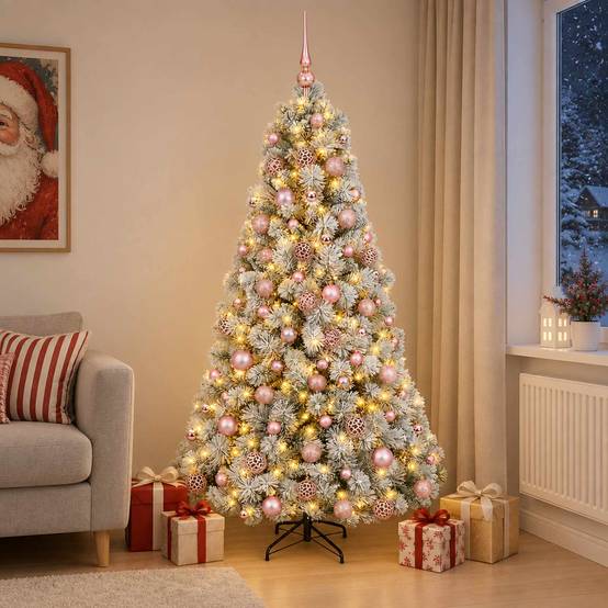 Vidaxl - Sapin de Noël artificiel avec boules 180 cm 300 LED Blanc chaud vidaXL 3466657 - Image 1