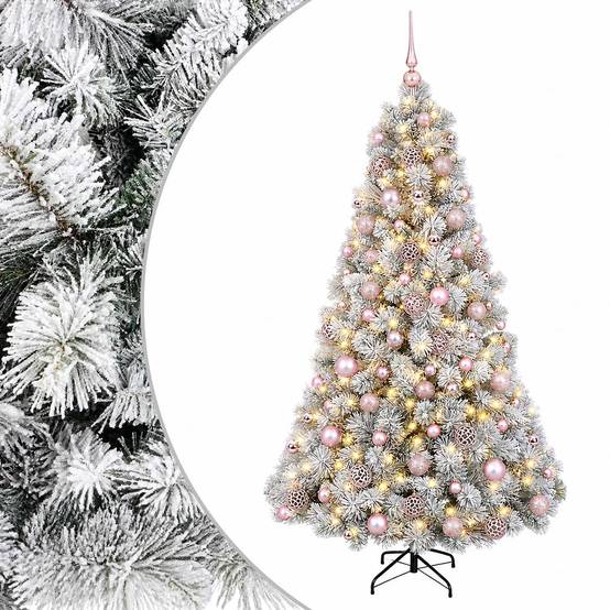 Vidaxl - Sapin de Noël artificiel avec boules 180 cm 300 LED Blanc chaud vidaXL 3466657 - Image 2